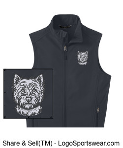 Men's Vest with embroidered Westie Design Zoom